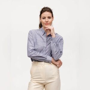 Sarah Alexandra Weekend: Denim Does the Country Club Chambray Button Down Shirt